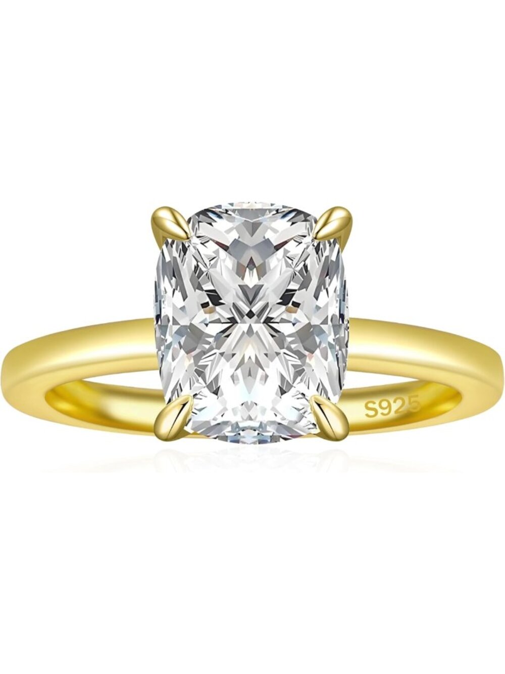 Cushion Cut 925 Sterling Silver Engagement Ring for Women - Elegant & Timeless